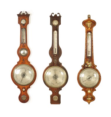 Lot 789 - A COLLECTION OF THREE REGENCY WHEEL BAROMETERS