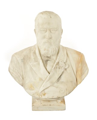 Lot 639 - WILLIAM JOHN SEWARD WEBBER (1842-1919). A 19TH CENTURY WHITE MARBLE BUST POSSIBLY EDWARD VII