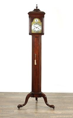 Lot 815 - JAMES WILSON, ASKRIGG. A VERY RARE GEORGE III WEIGHT DRIVEN VERGE LONGCASE CLOCK