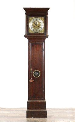 Lot 795 - JONAS BARBER, BOWLAND BRIDGE. AN EARLY 18TH CENTURY EIGHT DAY LONGCASE CLOCK