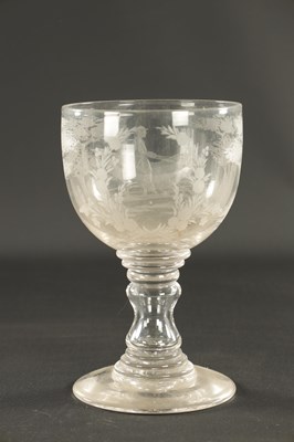 Lot 15 - A LATE GEORGIAN GLASS GOBLET