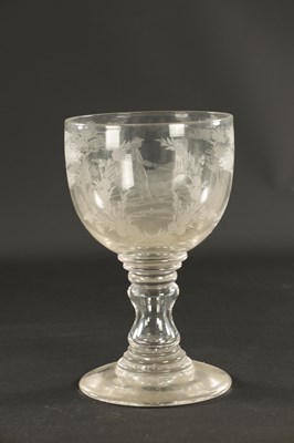 Lot 15 - A LATE GEORGIAN GLASS GOBLET