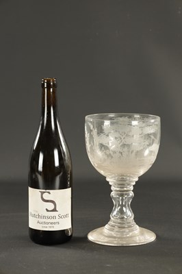 Lot 15 - A LATE GEORGIAN GLASS GOBLET