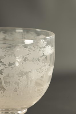 Lot 15 - A LATE GEORGIAN GLASS GOBLET