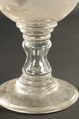 Lot 15 - A LATE GEORGIAN GLASS GOBLET