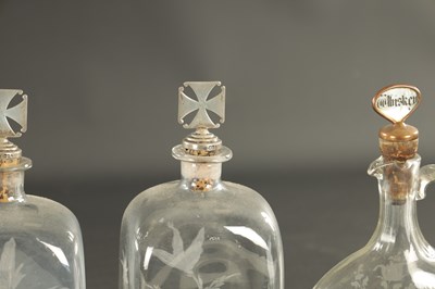 Lot 17 - A PAIR OF GEORGIAN RECTANGULAR SPIRIT DECANTERS