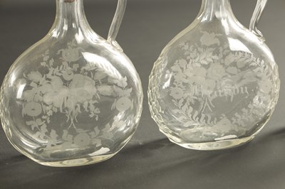 Lot 17 - A PAIR OF GEORGIAN RECTANGULAR SPIRIT DECANTERS