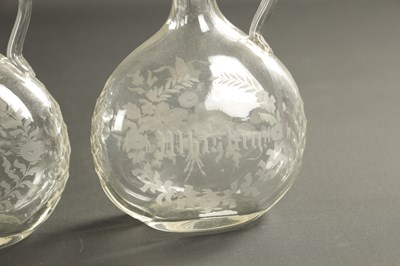 Lot 17 - A PAIR OF GEORGIAN RECTANGULAR SPIRIT DECANTERS