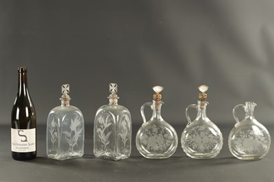 Lot 17 - A PAIR OF GEORGIAN RECTANGULAR SPIRIT DECANTERS