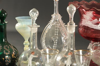 Lot 1 - A LARGE COLLECTION OF COLOURED 19TH CENTURY AND LATER GLASSWARE