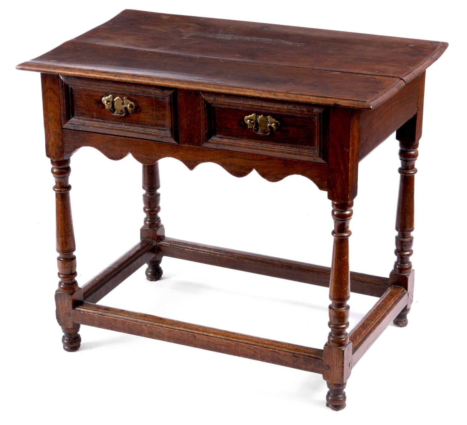 Lot 855 - A LATE 17TH CENTURY JOINED OAK SIDE TABLE...