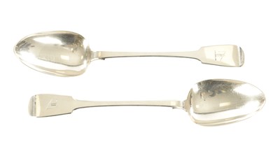 Lot 413 - A PAIR OF VICTORIAN SILVER BASTING SPOONS