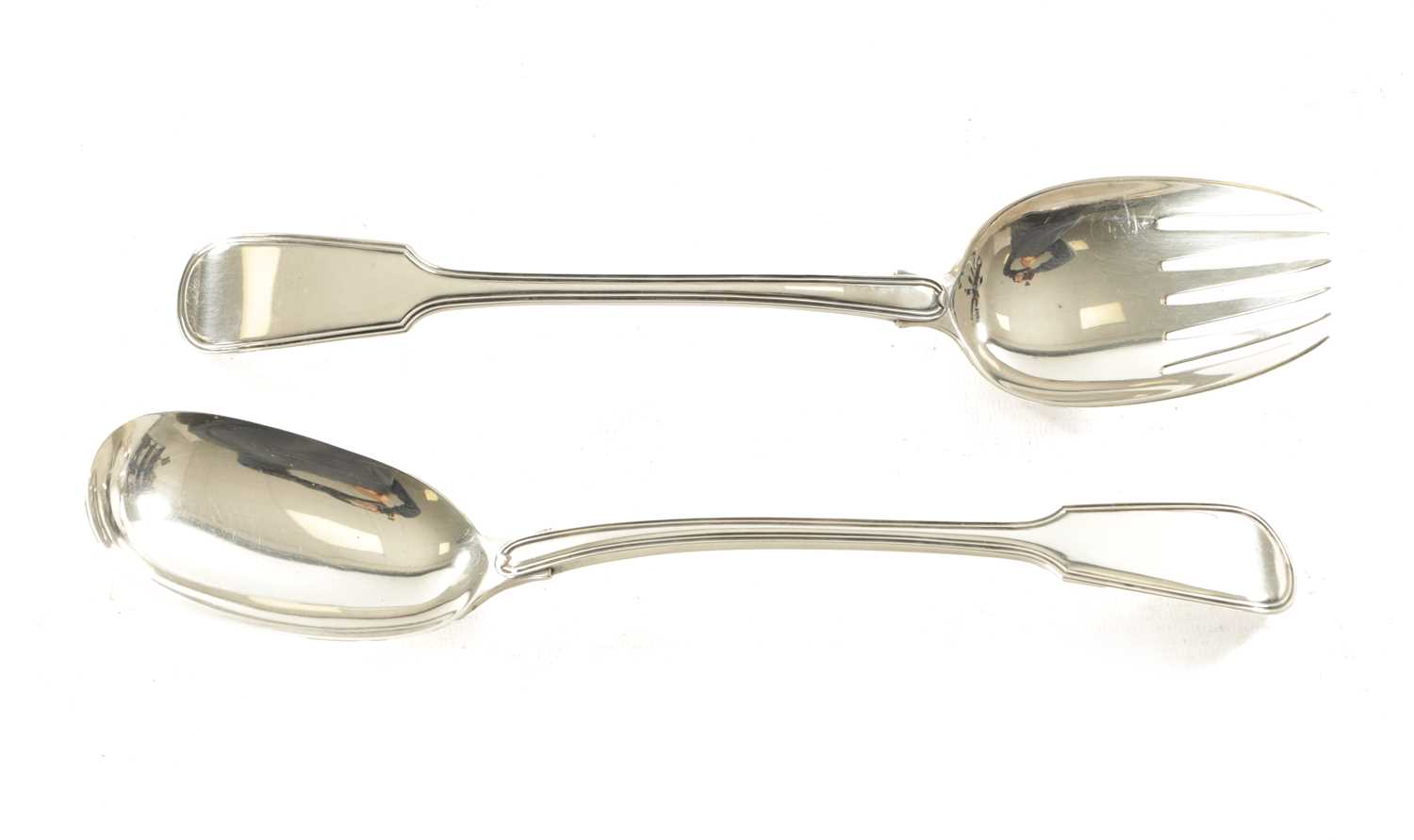 Lot 425 - A GOOD PAIR OF GEORGE III SILVER SALAD SERVERS