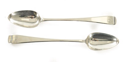 Lot 427 - A PAIR OF GEORGE III SILVER BASTING SPOONS