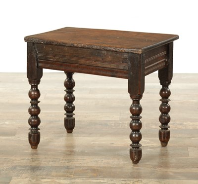 Lot 867 - A LATE 17TH CENTURY AND LATER OAK STOOL