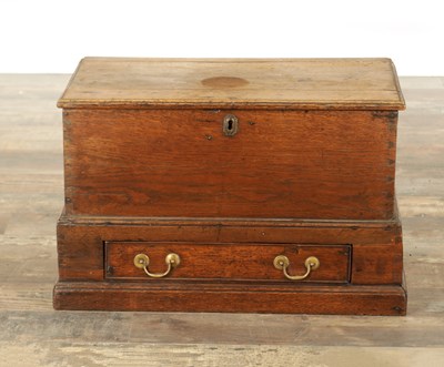 Lot 873 - A GEORGE III OAK COFFER BACH