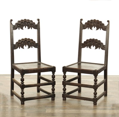 Lot 852 - A PAIR OF 17TH CENTURY YORKSHIRE SIDE CHAIRS