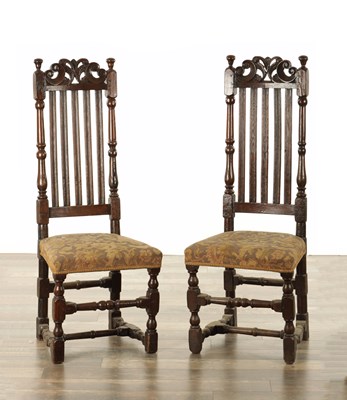 Lot 854 - A PAIR OF 17TH CENTURY OAK HALL CHAIRS