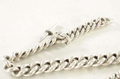 Lot 535 - A LARGE AND HEAVY VICTORIAN SILVER FOB CHAIN