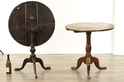 Lot 844 - AN 18TH CENTURY FRUITWOOD TILT TOP TRIPOD TABLE