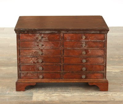 Lot 865 - A LATE GEORGIAN MAHOGANY COLLECTORS CABINET