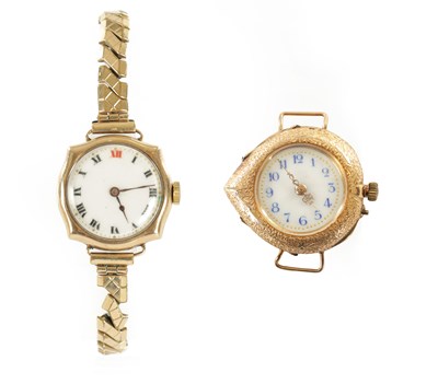 Lot 516 - TWO LADIES 1930’S GOLD WRISTWATCHES