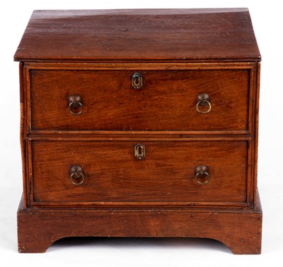 Lot 867 - AN EARLY 18TH CENTURY OAK MINIATURE COFFER...