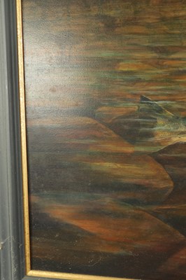 Lot 764 - CHRIS SHARP. AN OIL ON CANVAS ‘LEAPING SALMON’