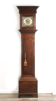 Lot 808 - JONAS BARBER, WINSTER. AN UNUSUAL 7 1/2” DIAL 30-HOUR LONGCASE CLOCK