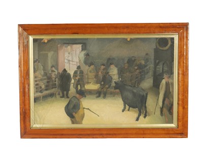 Lot 767 - A LATE 19TH CENTURY IMPRESSIONIST STYLE OIL ON BOARD THE CATTLE RING