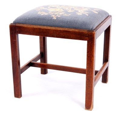 Lot 870 - A MID 18TH CENTURY MAHOGANY RECTANGULAR STOOL...