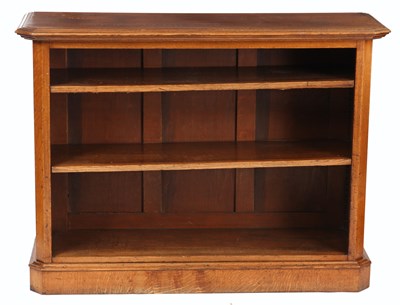 Lot 871 - AN EARLY 19TH CENTURY OAK OPEN BOOKCASE with...