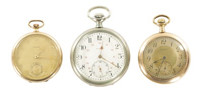 Lot 510 - A COLLECTION OF THREE OPEN FACED POCKET WATCHES