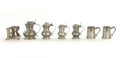 Lot 542 - A COLLECTION OF 18TH /19TH CENTURY PEWTER MUGS