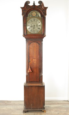 Lot 806 - JAMES METCALFE, ASKRIGG. A GEORGE III OAK LONGCASE CLOCK