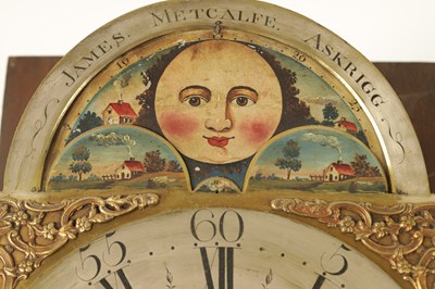 Lot 806 - JAMES METCALFE, ASKRIGG. A GEORGE III OAK LONGCASE CLOCK