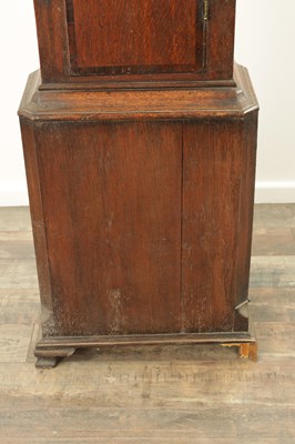 Lot 806 - JAMES METCALFE, ASKRIGG. A GEORGE III OAK LONGCASE CLOCK
