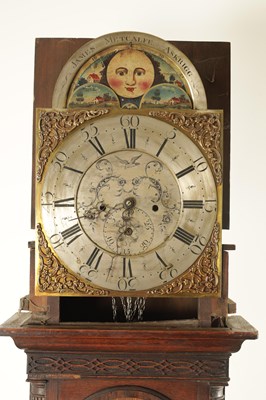 Lot 806 - JAMES METCALFE, ASKRIGG. A GEORGE III OAK LONGCASE CLOCK