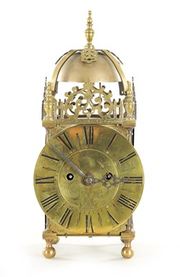 Lot 783 - A 19TH CENTURY ENGLISH DOUBLE FUSEE LANTERN CLOCK