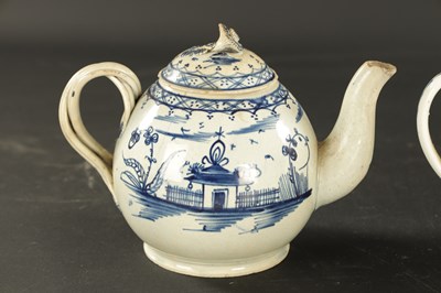 Lot 386 - A GROUP OF THREE EARLY 19TH CENTURY ENGLISH PEARLWARE TEAPOTS