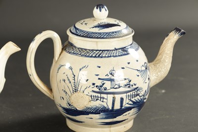 Lot 386 - A GROUP OF THREE EARLY 19TH CENTURY ENGLISH PEARLWARE TEAPOTS