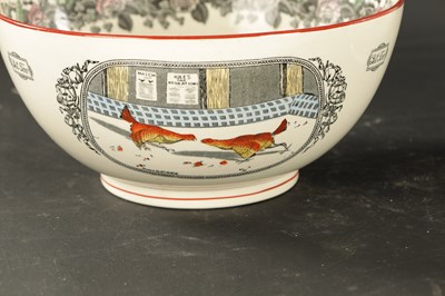 Lot 295 - A COLLECTION OF LATE 19TH CENTURY FOUR ENGLISH POTTERY FARMER'S ARMS AND AN ADAM'S BOWL WITH COCKFIGHTING DESIGN