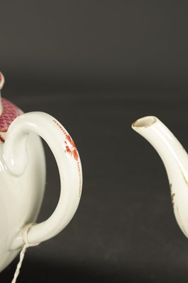 Lot 326 - THREE LATE 18TH CENTURY CAUGHLEY PORCELAIN TEAPOTS