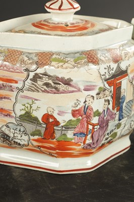 Lot 49 - THREE STAFFORDSHIRE TRANSFER PRINTED PEARLWARE TEAPOTS AND A PEARLWARE JUG AND COVER