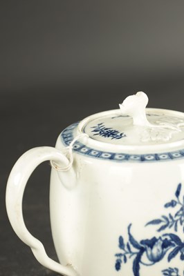 Lot 39 - TWO LATE 18TH CENTURY WORCESTER TRANSFER PRINTED BLUE AND WHITE TEAPOTS