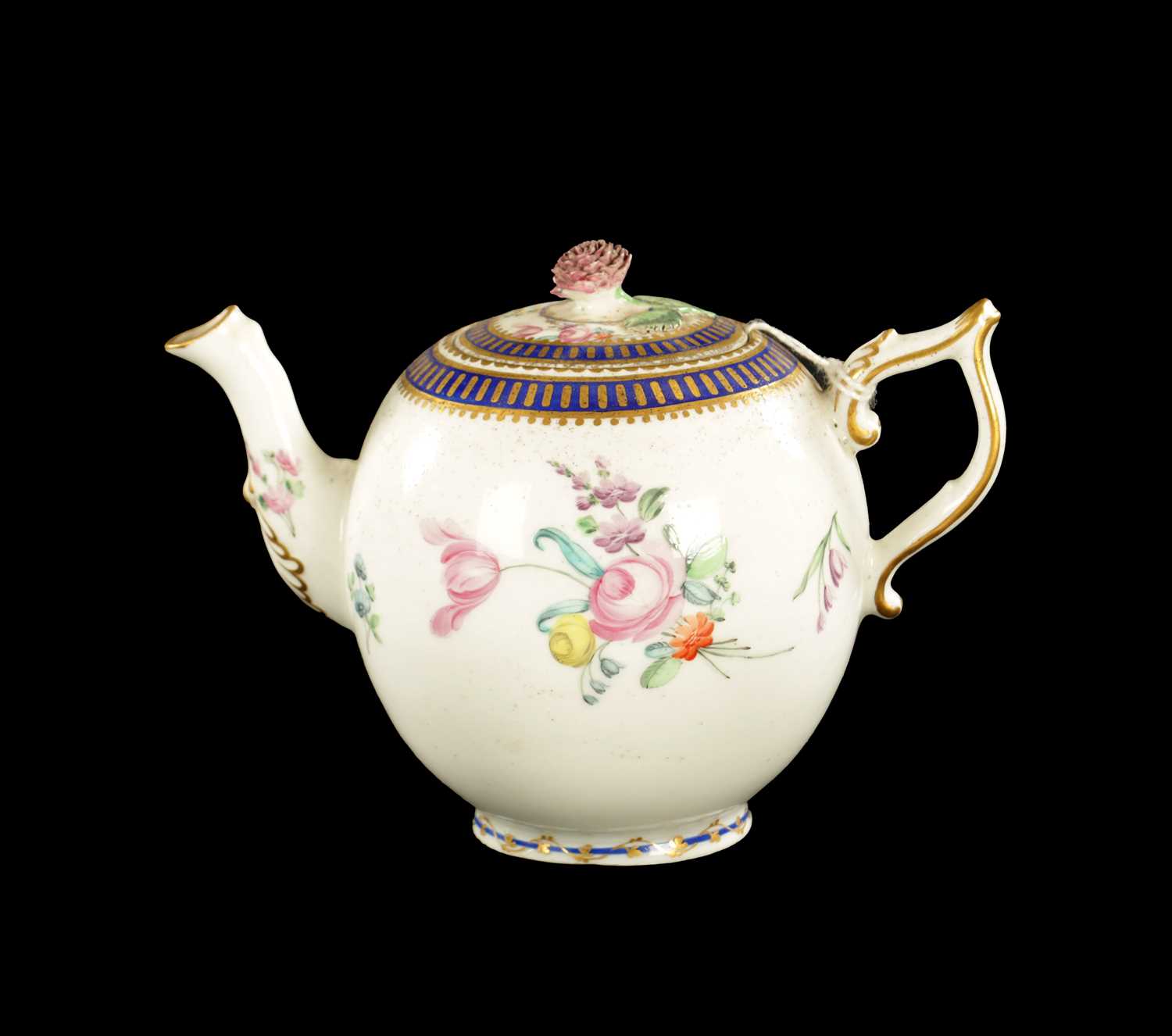 Lot A LATE 18TH CENTURY DERBY PORCELAIN TEAPOT PAINTED BY EDWARD WITHERS