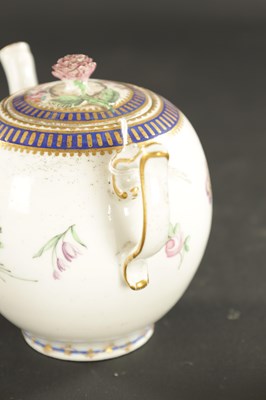 Lot A LATE 18TH CENTURY DERBY PORCELAIN TEAPOT PAINTED BY EDWARD WITHERS