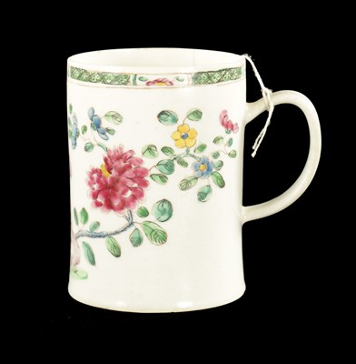 Lot 285 - A MID 18TH CENTURY BOW PORCELAIN MUG