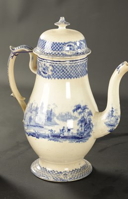 Lot 289 - THREE LATE 18TH CENTURY ENGLISH PORCELAIN TEAPOTS AND TWO PEARLWARE COFFEE POTS