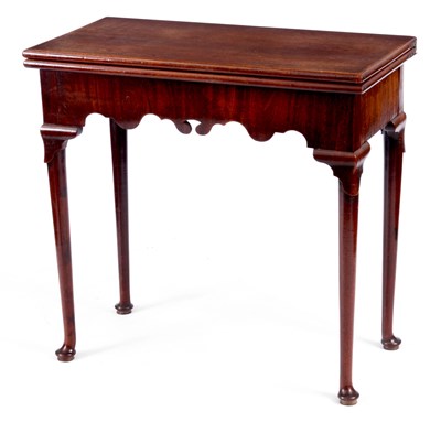 Lot 880 - A SMALL GEORGE II MAHOGANY TEA TABLE having...